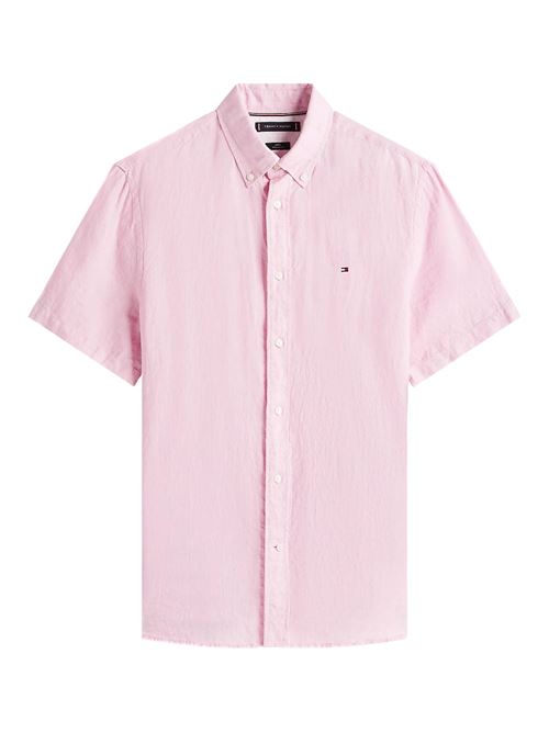 Camicia uomo rosa in lino Tommy Hilfiger | MW0MW35207TOL